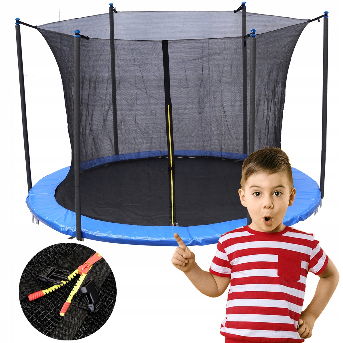 Vnútorná ochranná sieť pre trampolíny 244-252 cm, 6 stĺpikov